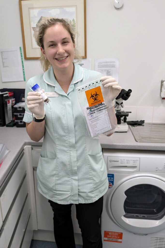 Lexi processes lab samples